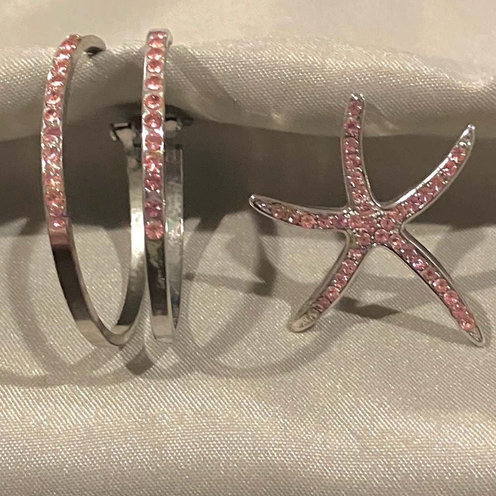 Starfish Pink Pendant & Earrings